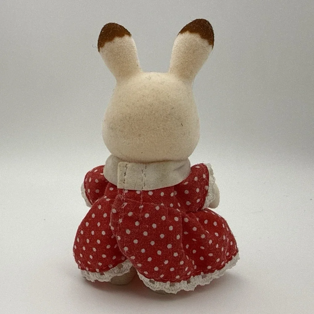 Calico Critters Sylvan Chocolate Bunny Rabbit  Freya Clothes Flocked Moveable